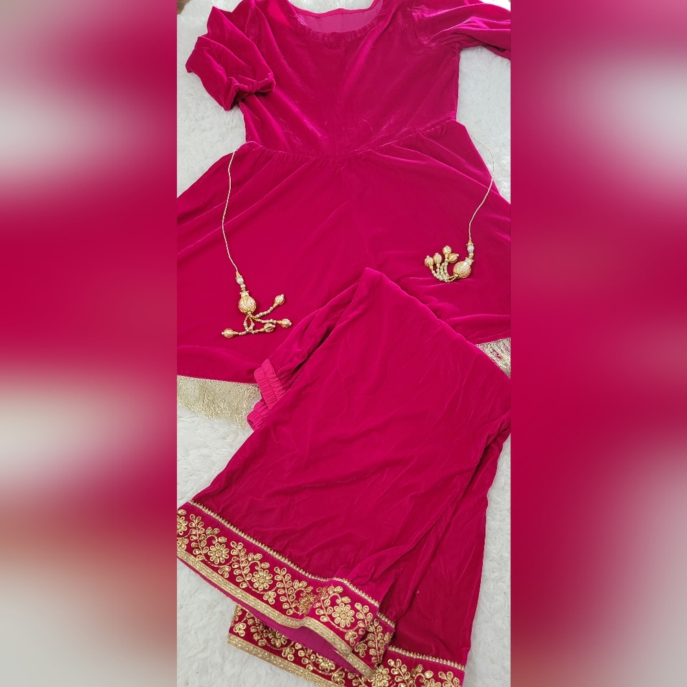 Pakistani velvet dress